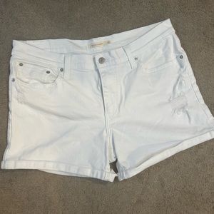Levi White Jean Shorts